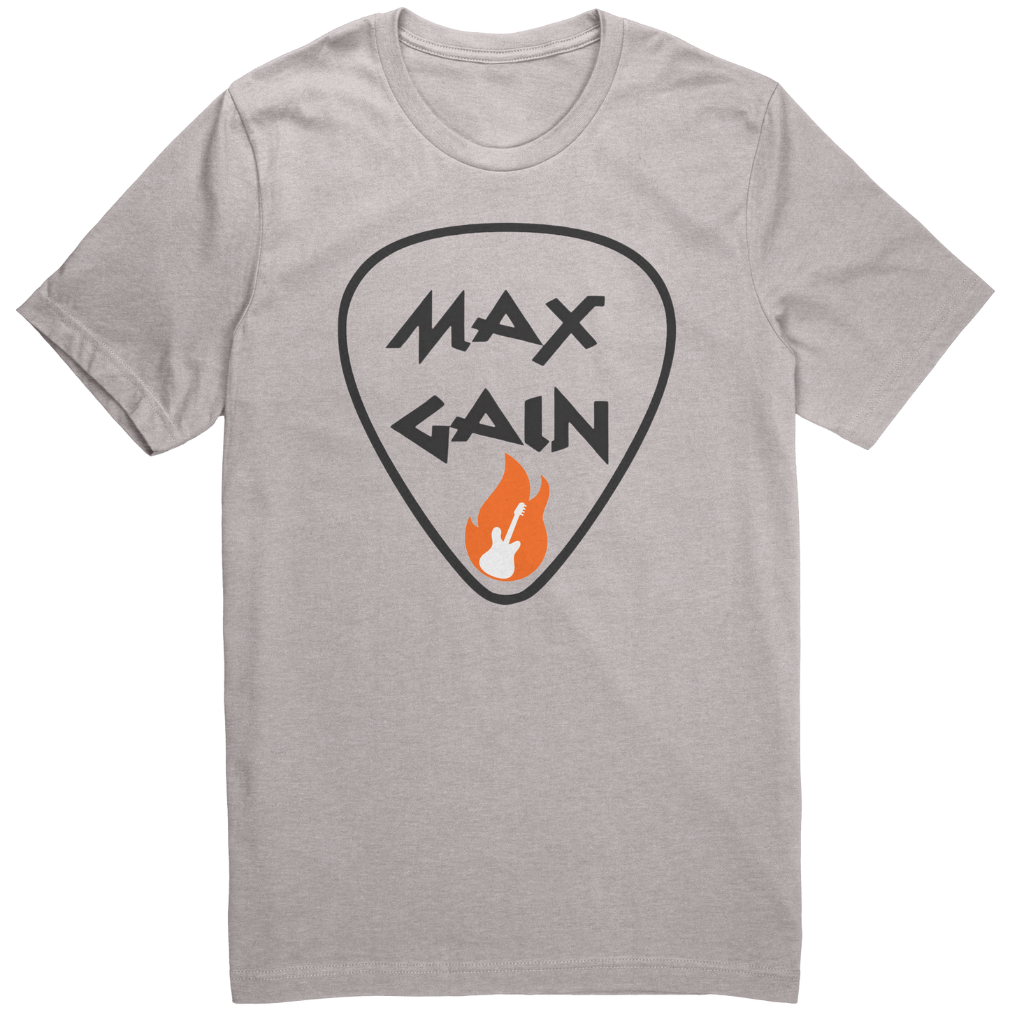 Max_Gain_Guitar_on_Fire_Tshirt_Heather_Cool_Grey_Front_Mockup.png