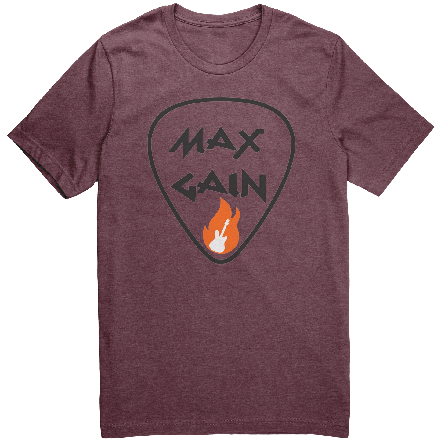 Max_Gain_Guitar_on_Fire_Tshirt_Heather_Maroon_Front_Mockup.png